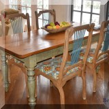 F24. Farm table with drawer. 31”h x 70”w x 30”w 